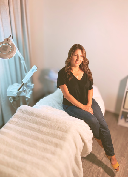 Radoslava, master aesthetician, in her treatment room inside Renovaré