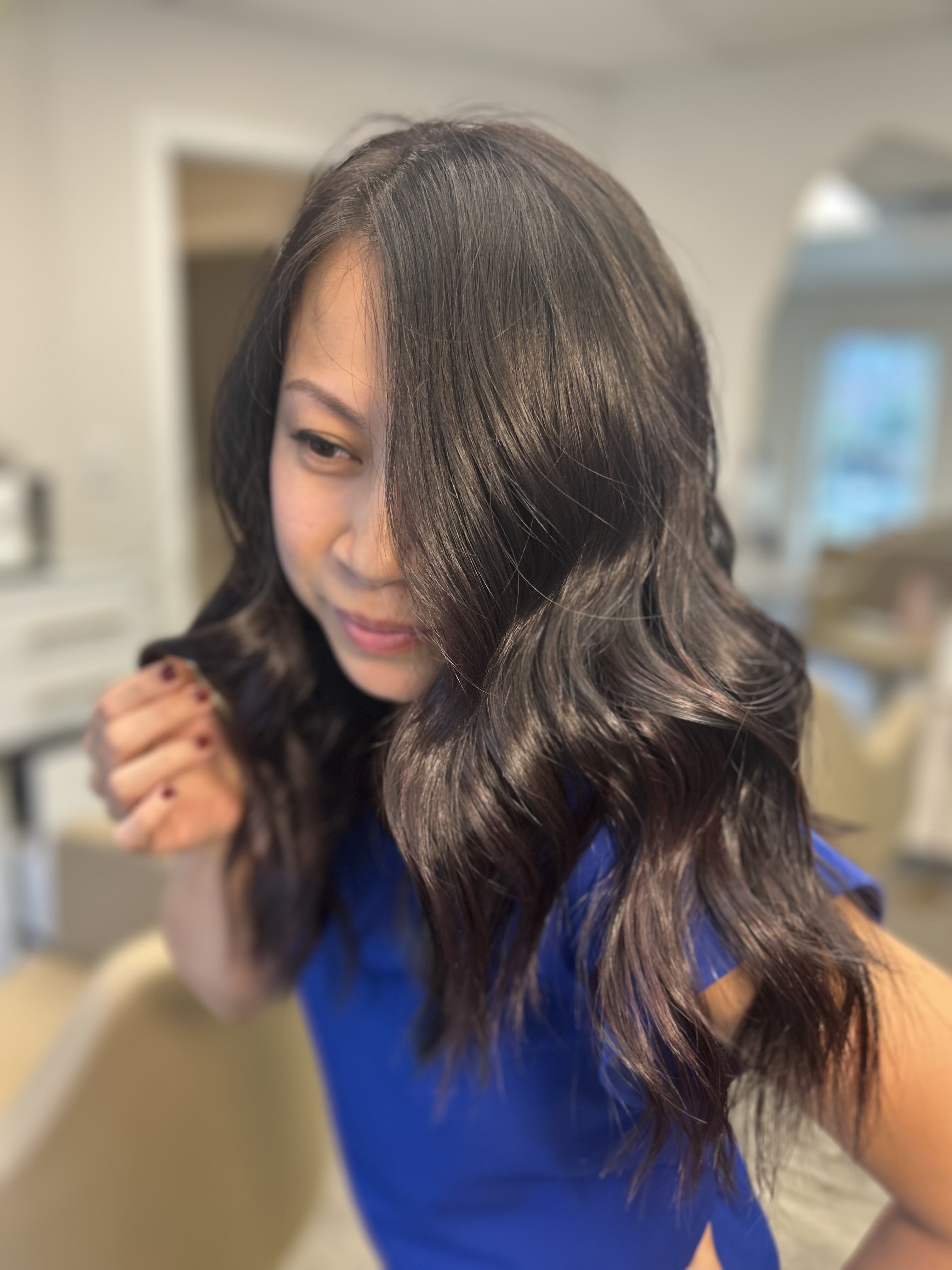 Deep brunette waves by Renovaré